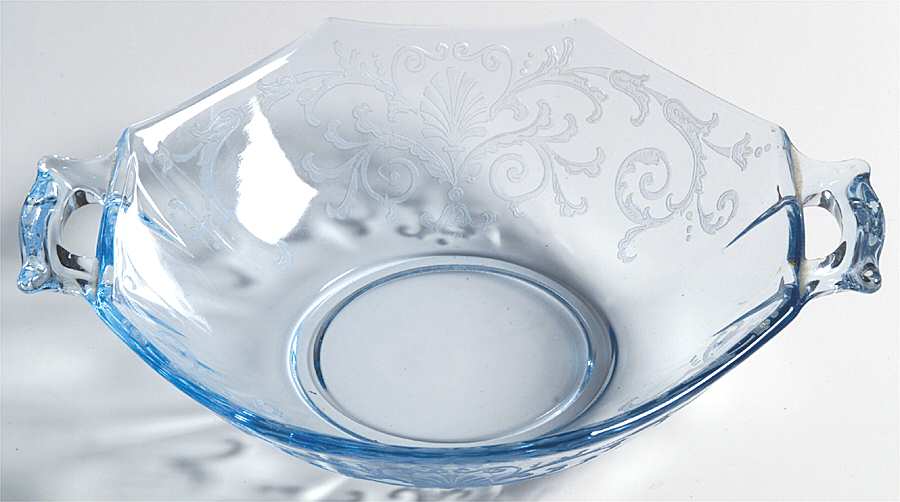 Versailles Blue (No Trim) Sweet Meat with Square Handles by Fostoria-1