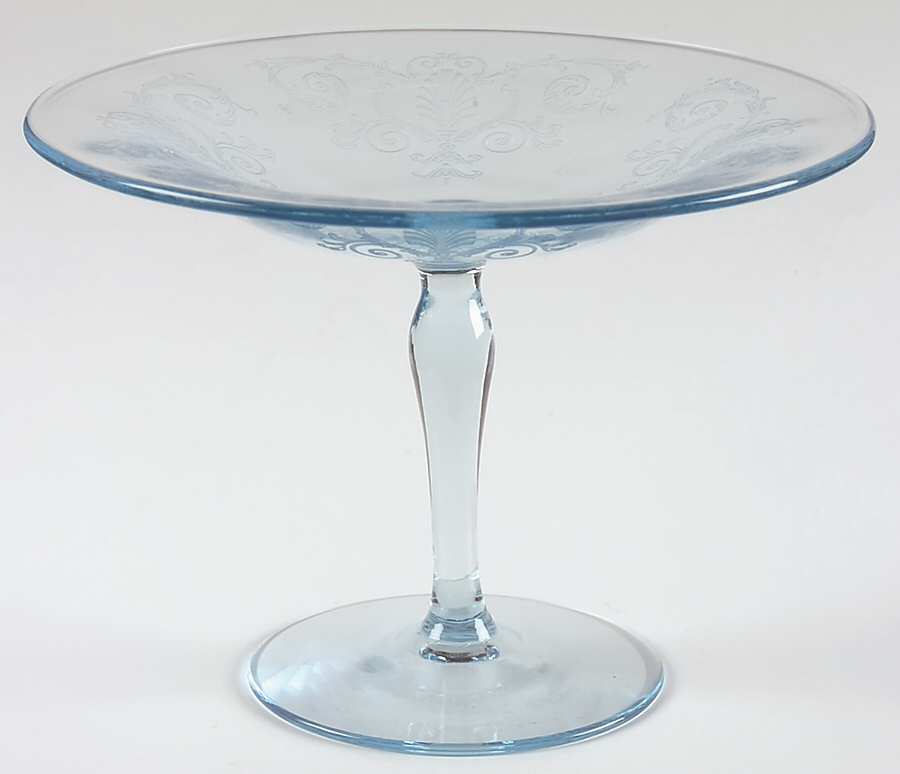 Versailles Blue (No Trim) Round Compote (Height X Width) by Fostoria-1