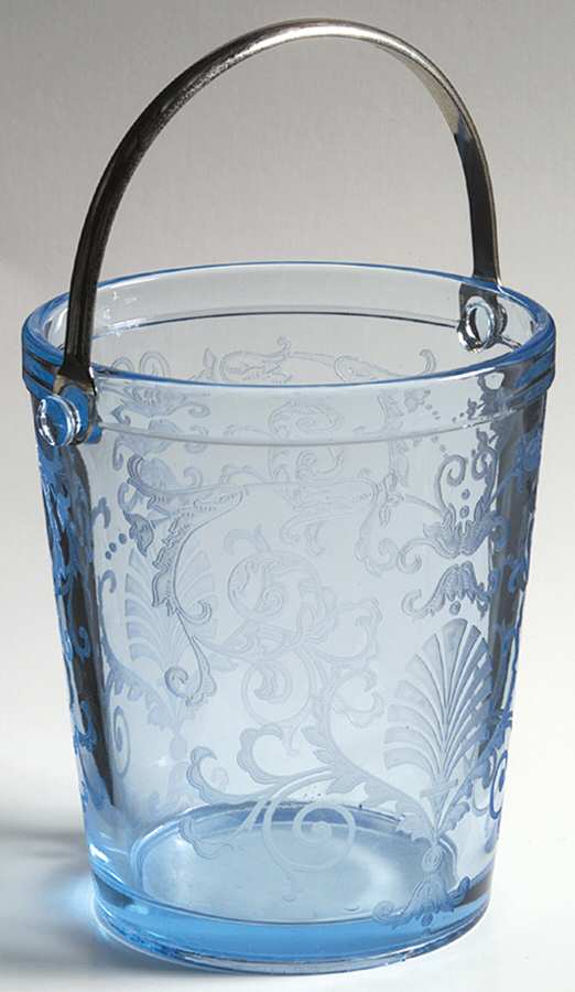 Versailles Blue (No Trim) Ice Bucket with Detachable Handle by Fostoria-1