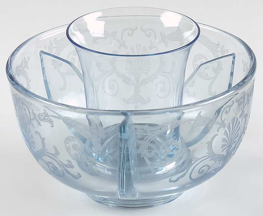 Versailles Blue (No Trim) Ice Dish with Tomato Insert by Fostoria-1