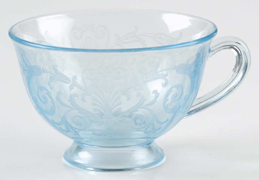 Versailles Blue (No Trim) Footed Cup by Fostoria-1