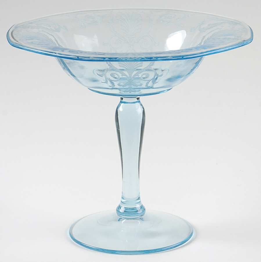 Versailles Blue (No Trim) Round Compote (Height X Width) by Fostoria-1