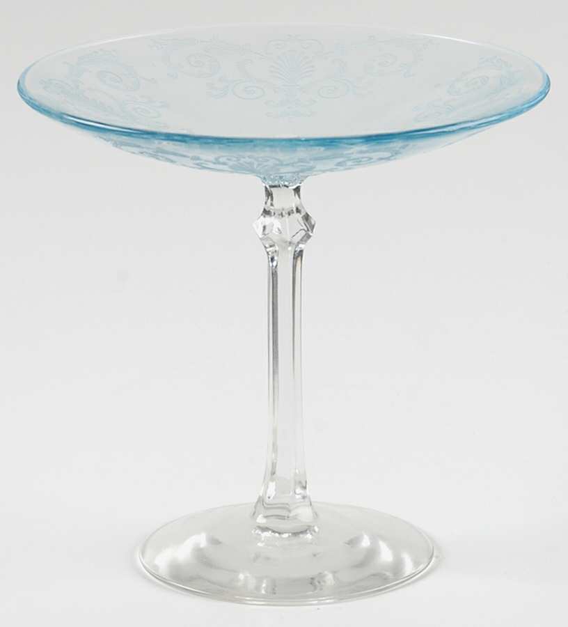 Versailles Blue (No Trim) Round Compote (Height X Width) by Fostoria-1
