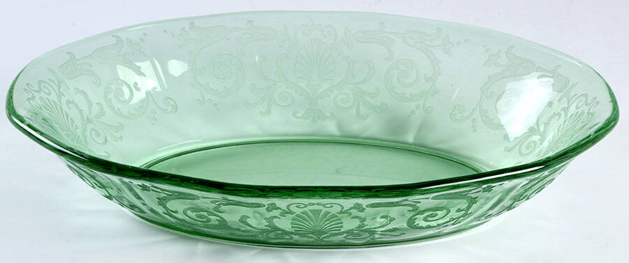 Versailles Green (No Trim) 9" Oval Baker by Fostoria-1