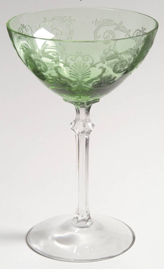 Versailles Green (No Trim) Champagne/Tall Sherbet by Fostoria-1