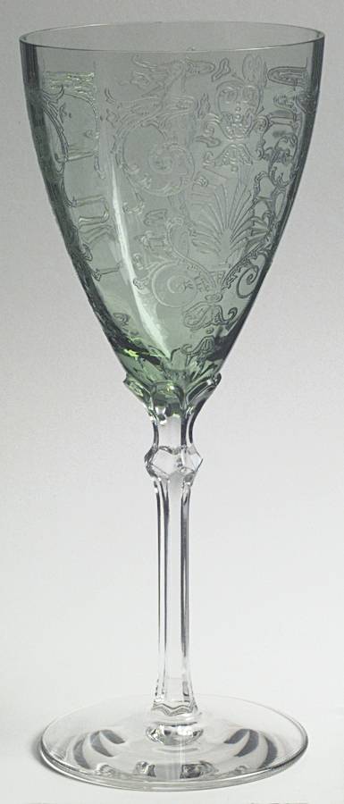 Versailles Green (No Trim) Water Goblet by Fostoria-1