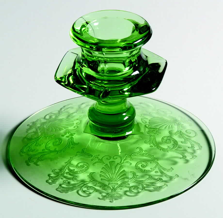 Versailles Green (No Trim) 3" Single Light Candlestick by Fostoria-1