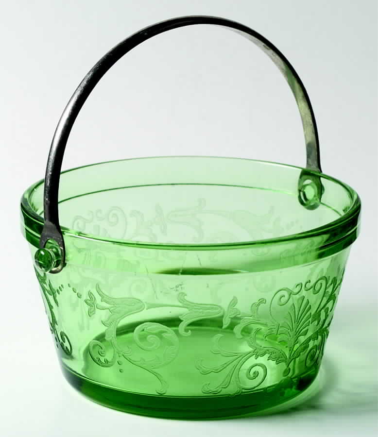 Versailles Green (No Trim) Whipped Cream Pail by Fostoria-1