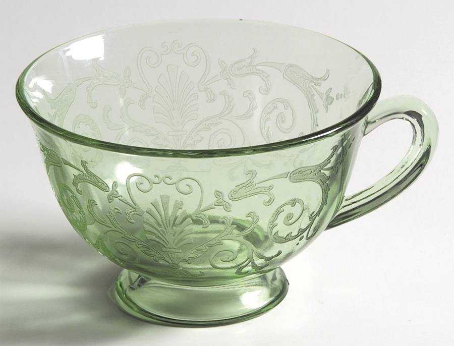 Versailles Green (No Trim) Footed Cup by Fostoria-1