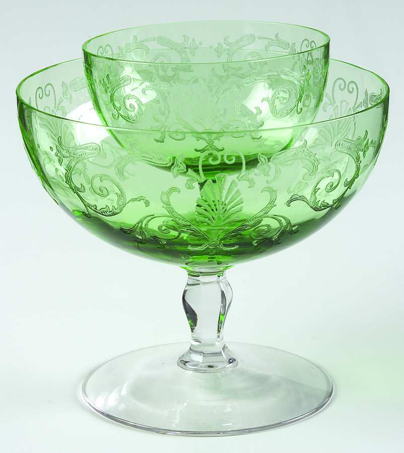 Versailles Green (No Trim) Grapefruit and Liner by Fostoria-1