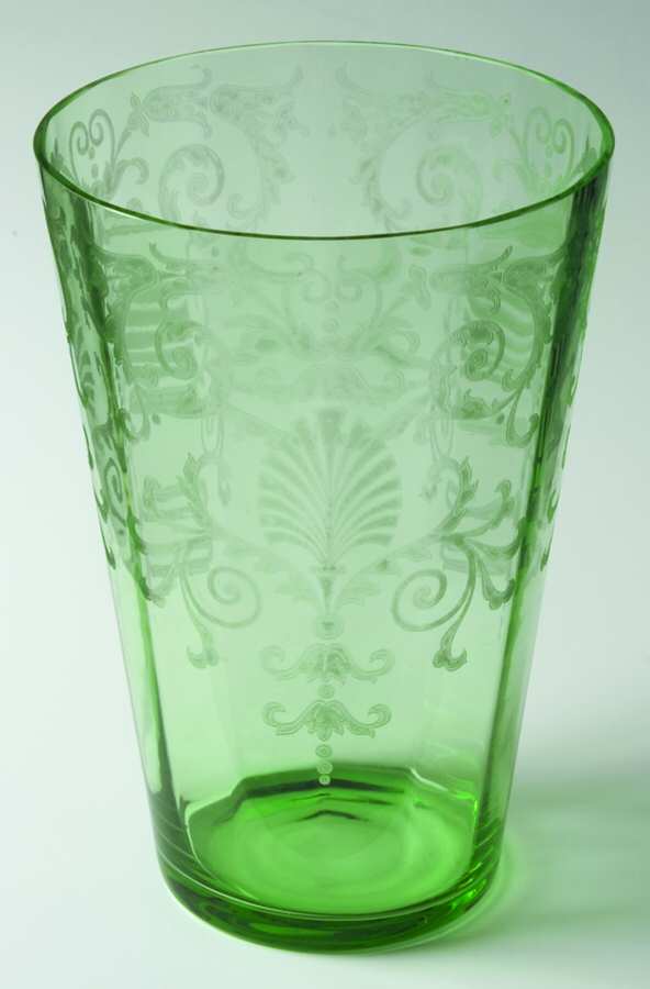 Versailles Green (No Trim) 8" Flower Vase by Fostoria-1
