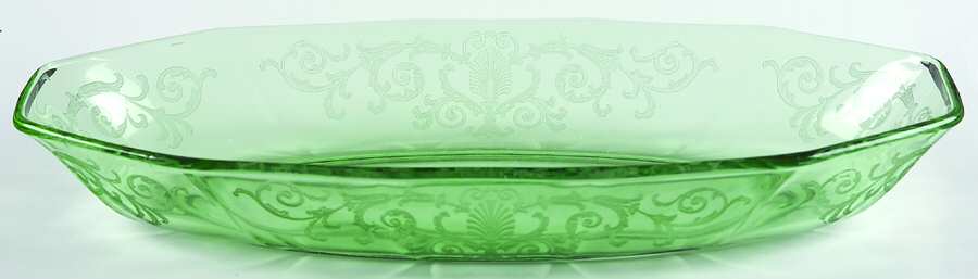 Versailles Green (No Trim) 11" Oval Celery by Fostoria-1