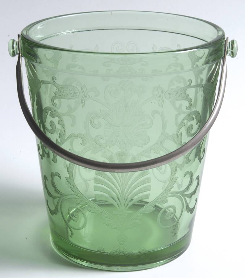 Versailles Green (No Trim) Ice Bucket with Detachable Handle by Fostoria-1
