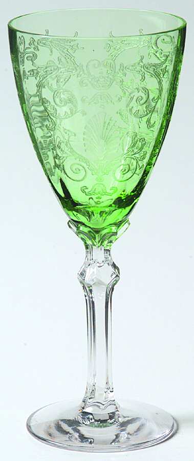 Versailles Green (No Trim) Wine Glass by Fostoria-1