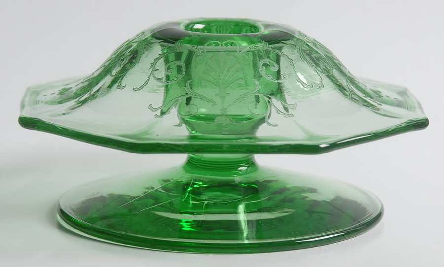 Versailles Green (No Trim) Mushroom Candlestick by Fostoria-1