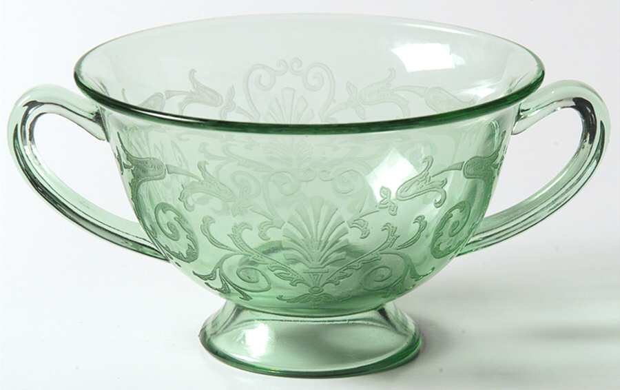 Versailles Green (No Trim) Bouillon Cup Only by Fostoria-1