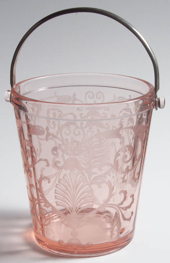 Versailles Pink Ice Bucket with Detachable Handle by Fostoria-1