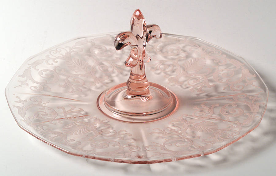 Versailles Pink Center Handle Tray by Fostoria-1