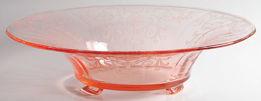 Versailles Pink 12" 3-Toed Footed Bowl by Fostoria-1