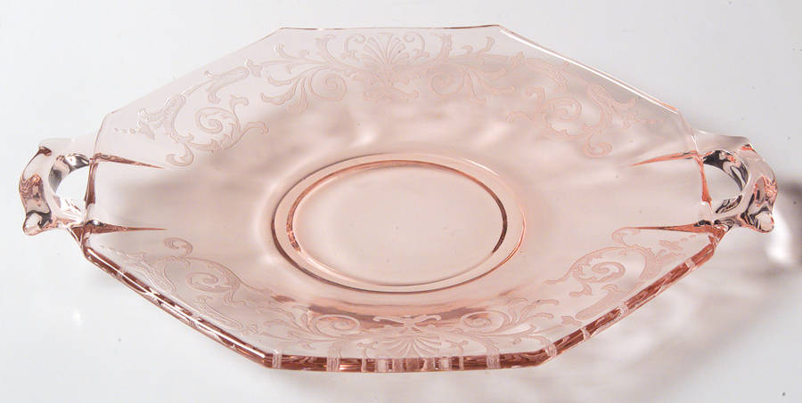 Versailles Pink Lemon Plate with Square Handle by Fostoria-1