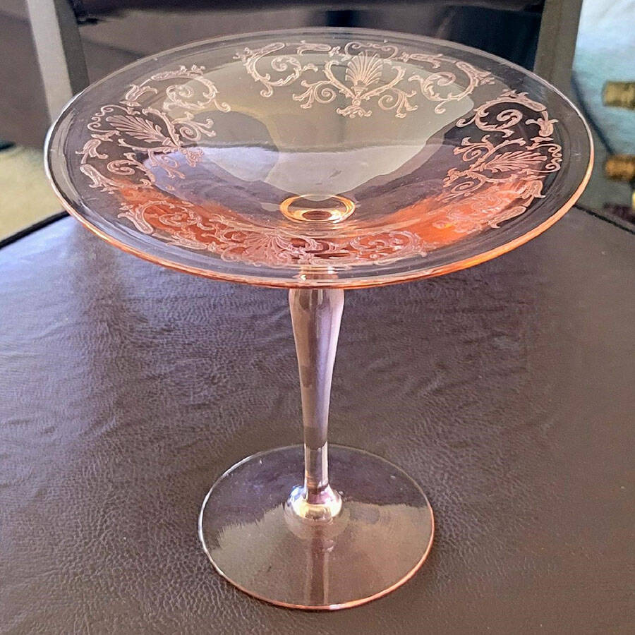Versailles Pink Round Compote (Height X Width) by Fostoria-1