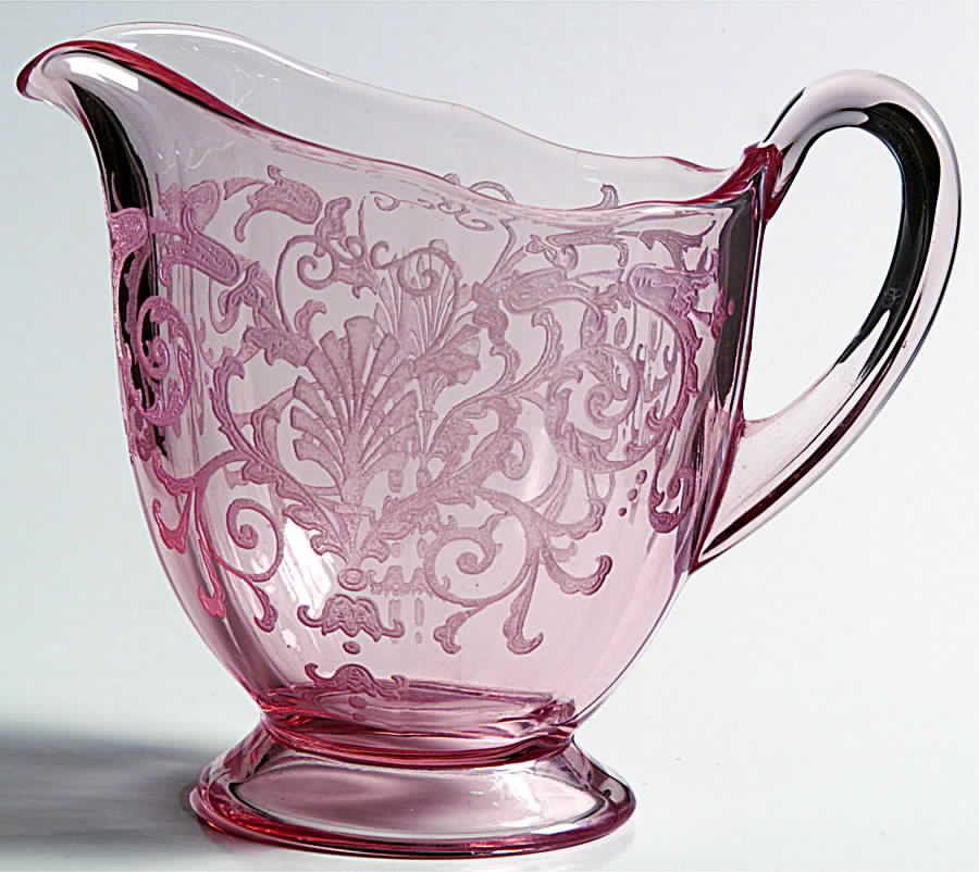 Versailles Pink Footed Creamer by Fostoria-1