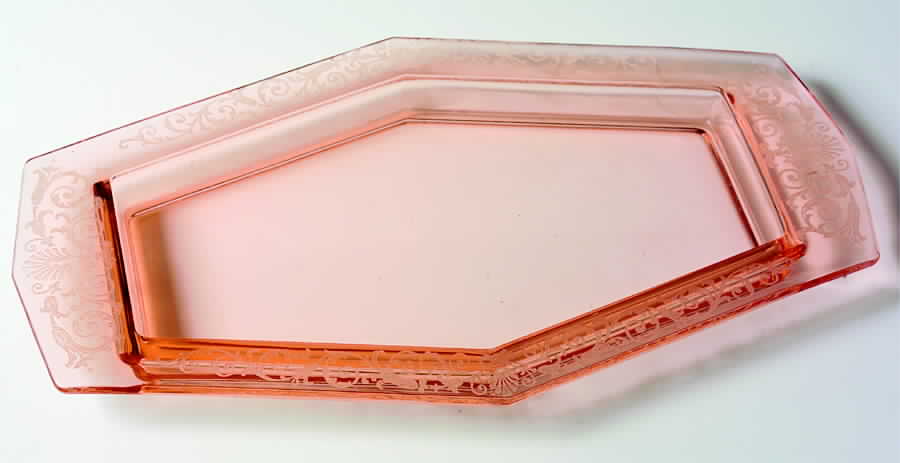 Versailles Pink Rectangular Service Tray without Lemon Insert by Fostoria-1