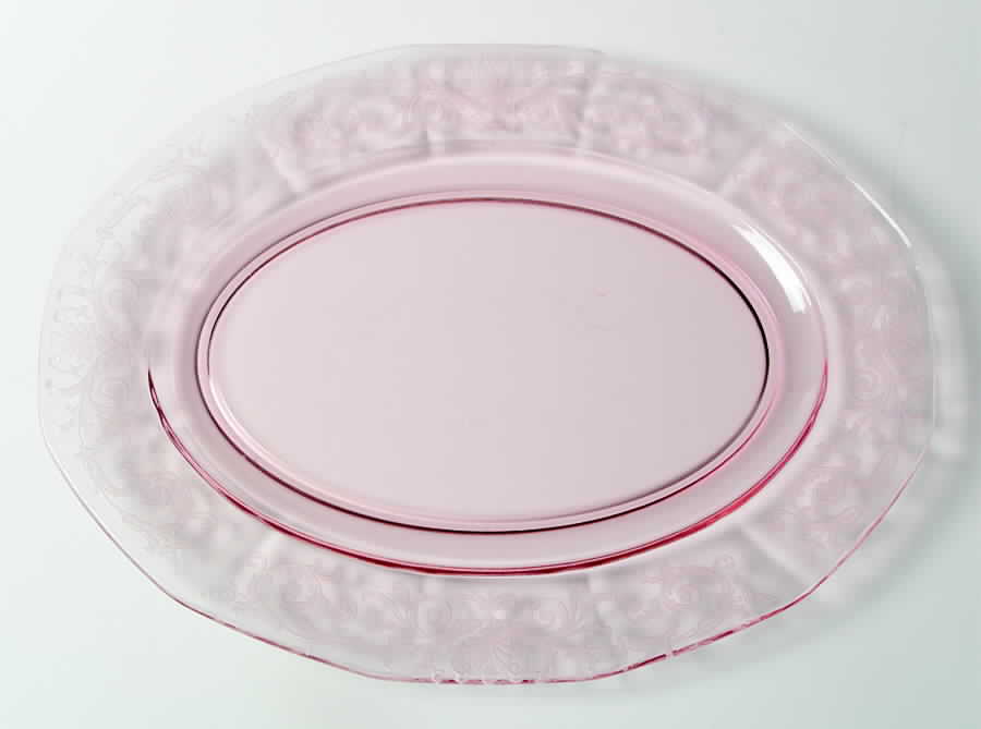 Versailles Pink 12" Oval Platter by Fostoria-1