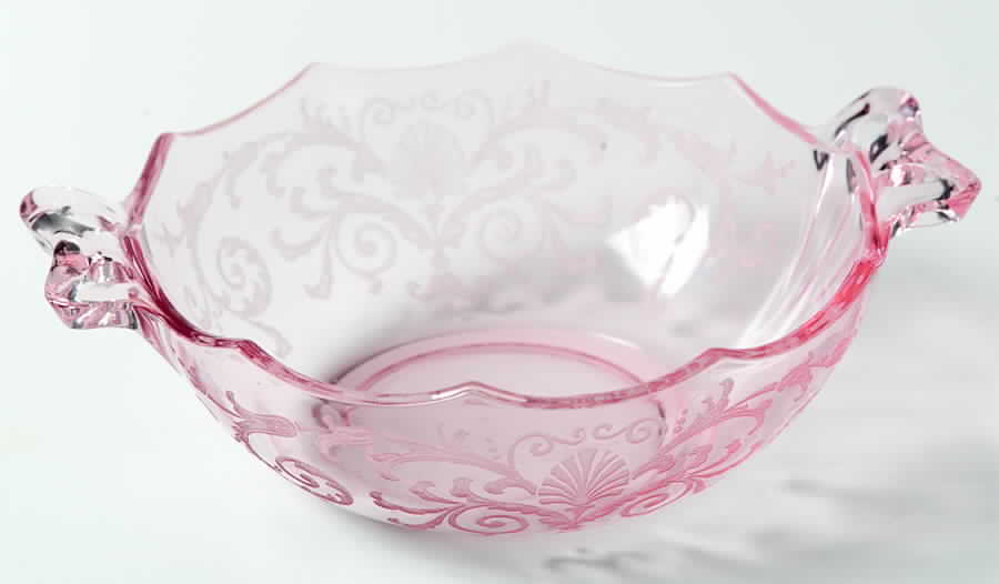 Versailles Pink Whipped Cream with Bow Handles by Fostoria-1