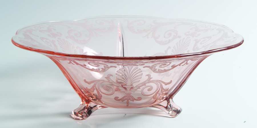 Versailles Pink 11" 3 Toed Centerpiece by Fostoria-1