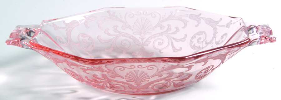 Versailles Pink Sweet Meat with Square Handles by Fostoria-1