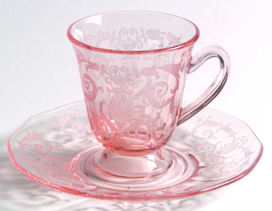 Versailles Pink Demitasse Cup & Saucer Set by Fostoria-1
