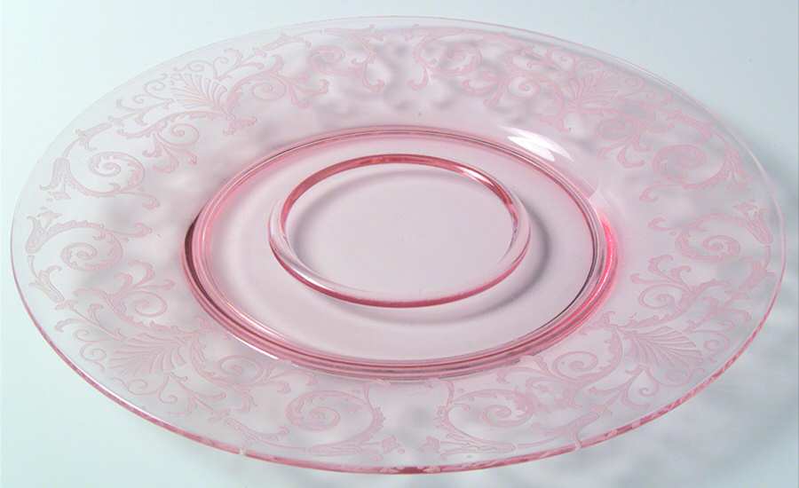 Versailles Pink Cheese & Cracker Plate No Stand by Fostoria-1