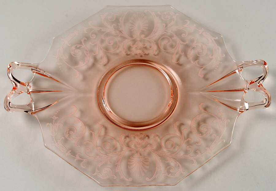 Versailles Pink Handled Cake Plate by Fostoria-1