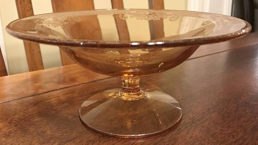 Vesper Amber Round Compote (Height X Width) by Fostoria-1