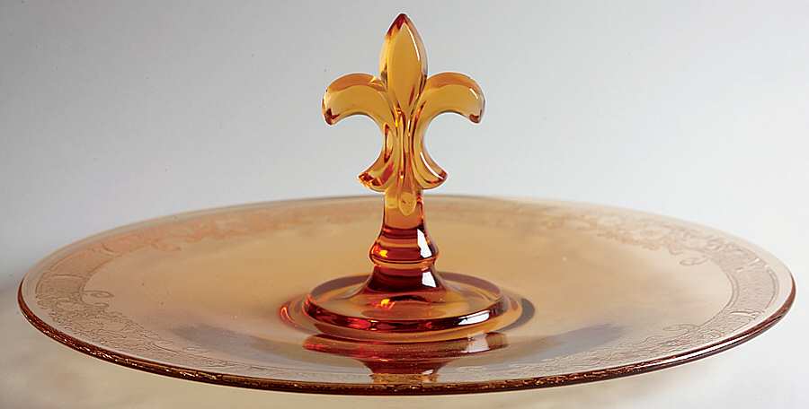 Vesper Amber Center Handle Tray by Fostoria-1