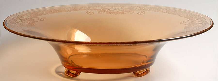 Vesper Amber 12" 3-Toed Footed Bowl by Fostoria-1