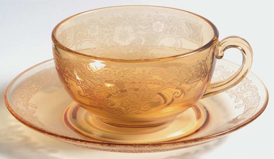 Vesper Amber Cup & Saucer Set by Fostoria-1