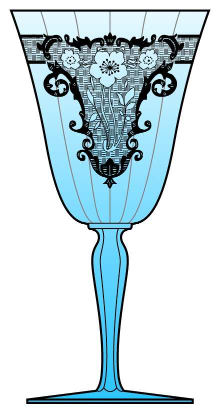 Vesper Blue Water Goblet by Fostoria-1
