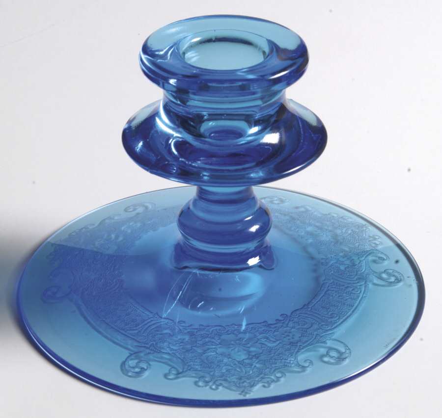 Vesper Blue Single Light Candlestick by Fostoria-1