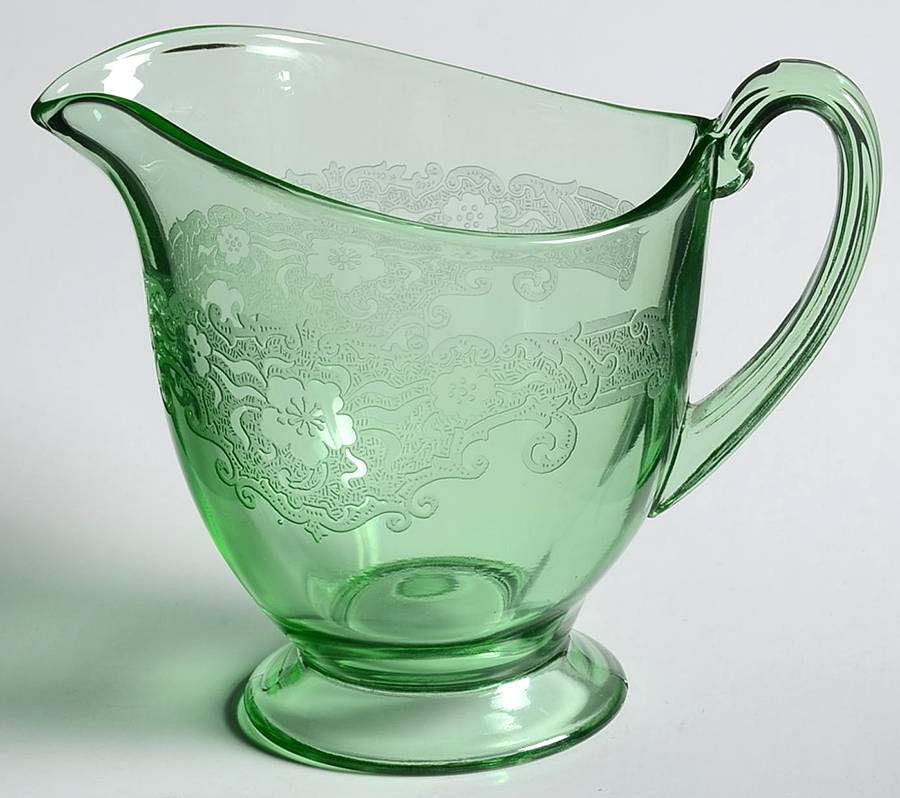 Vesper Green Footed Creamer by Fostoria-1