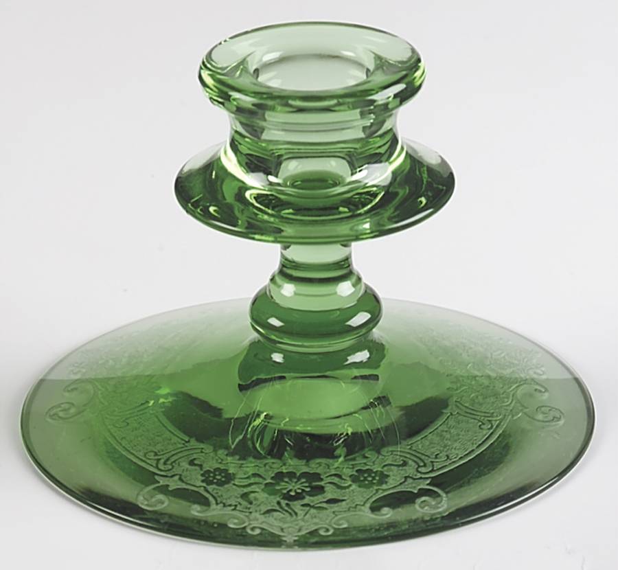 Vesper Green Single Light Candlestick by Fostoria-1