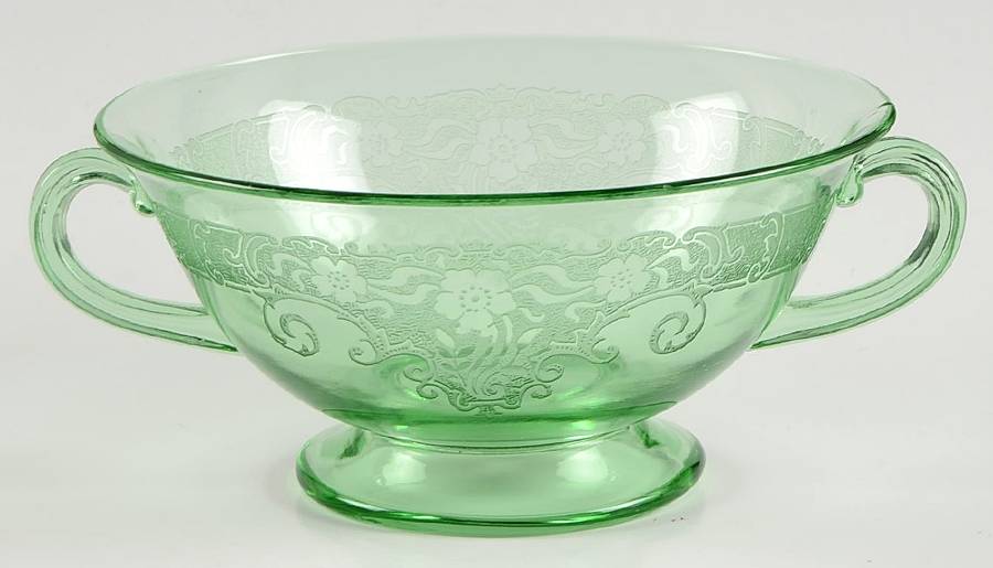 Vesper Green Cream Soup Bowl Only by Fostoria-1