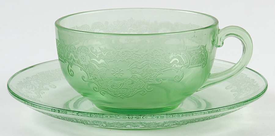 Vesper Green Cup & Saucer Set by Fostoria-1