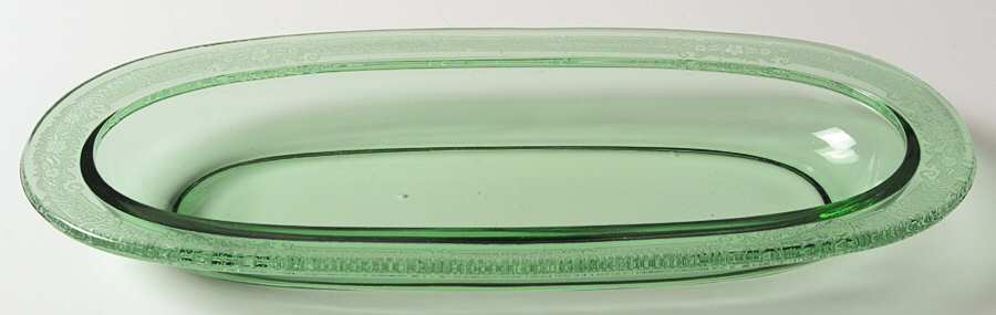 Vesper Green 11" Oval Celery by Fostoria-1