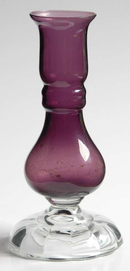 Victorian Amethyst (Burgundy) 5" Single Light Candlestick by Fostoria-1