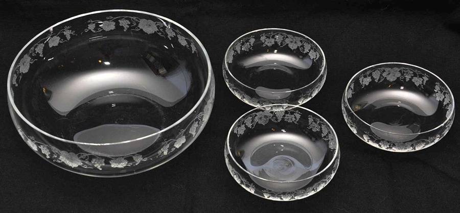Vintage (Etched) Large Fruit Bowl by Fostoria-1