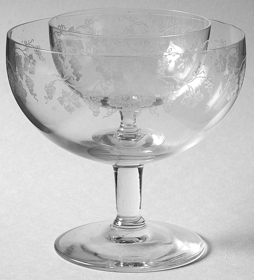 Vintage (Etched) Grapefruit and Liner by Fostoria-1