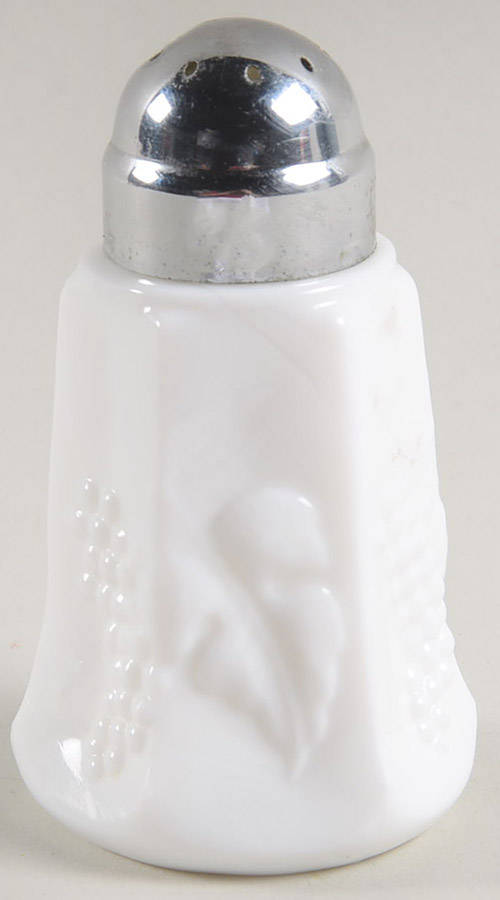 Vintage Milk Glass Footed Shaker & Metal Lid by Fostoria-1
