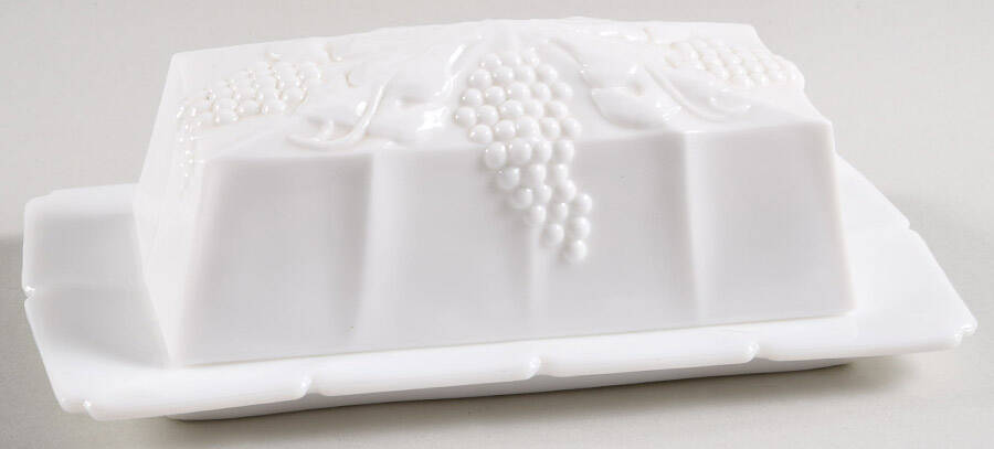 Vintage Milk Glass 1/4 Pound Covered Butter by Fostoria-1